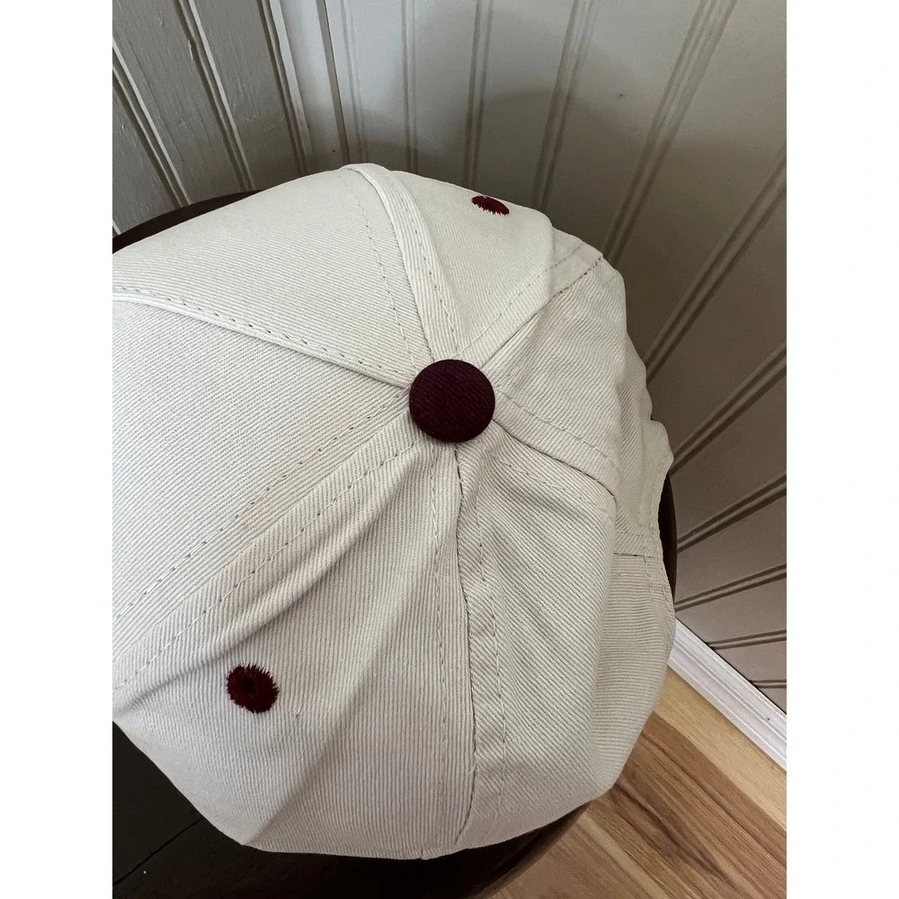 Jesus Is The Way Christian Baseball Cap Hat Cream Burgundy Embroidered Trucker